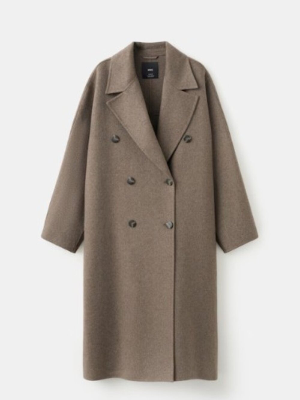 MANGO Handmade Oversized Wool Coat XL Medium Brown